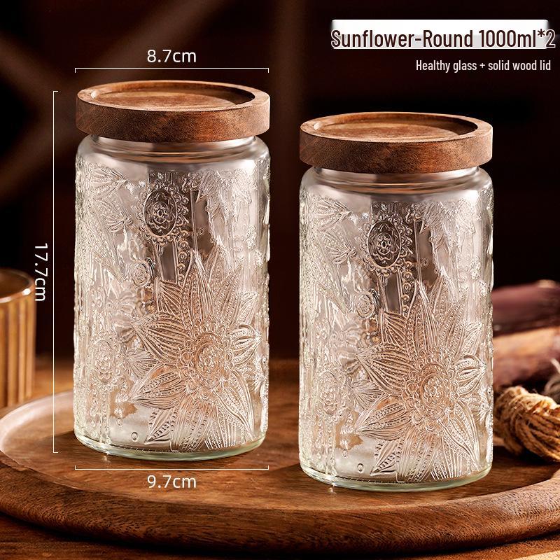 Стеклянная герметичная банка для хранения закусок, сухофруктов, чая, сахара и зерновых