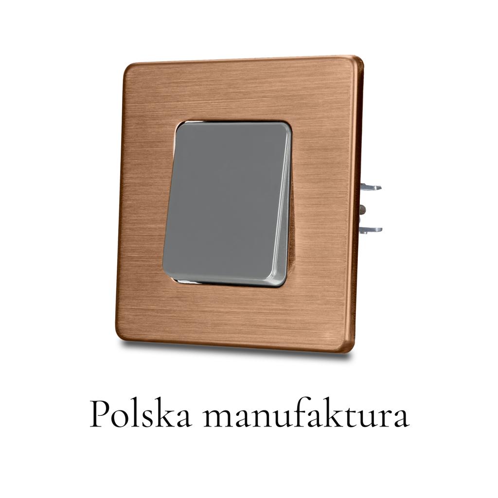 Włącznik światła pojedynczy szary jednobiegunowy stal szczotkowana pvd copper