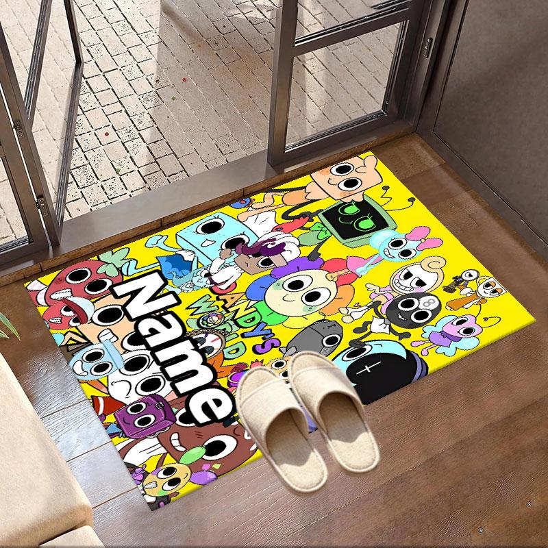 Custom Name Personalized Dandy's World Print Carpet, Versatile Home Decor Rug, for Playroom, Apartment, Balcony, Entryway, Hallway Gift