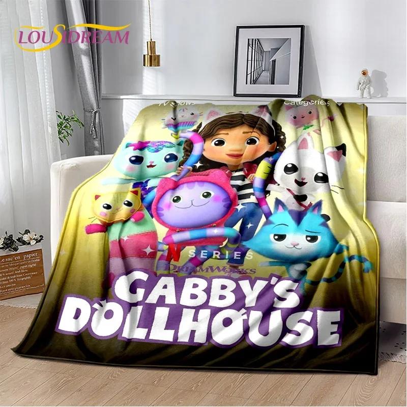 Cute Gabbys Dollhouse Cartoon Blanket,Soft Throw Blanket for Home Bedroom Bed Sofa Picnic Travel Office Rest Cover Blanket Gift