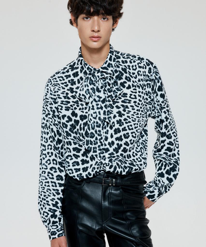 UNTAGE Leopard Print Shirt [White(Unisex)]_Uts-Fs21