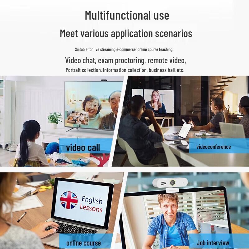 HIKVISION DS-E14Sa 2K USB Webcam with Auto Focus, Mic & Speaker