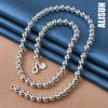 925 Sterling Silver 6mm Smooth Bead Ball Chain Necklace Fashionable Wedding Jewelry