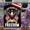 2D Flat Decorative 8×12 Inch Aluminum Plaque Metal Sign | 250 Years of Freedom (1776-2026): Bald Eagle with Dual US Flags; Honor 250 Years of