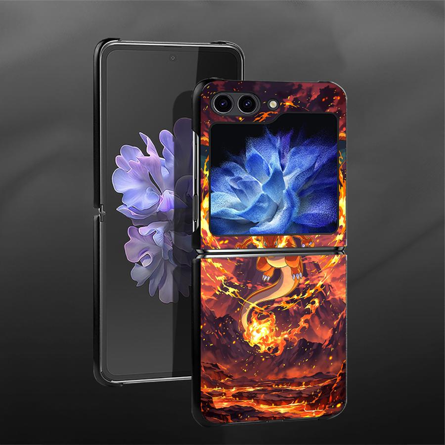Чехол для Samsung Galaxy Flip4 Flip5 Flip7 FE Flip3 Z Flip 7 6 5 4 3 Flip6 Задняя крышка телефона Funda Крутой Покемон Пикачу