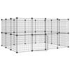 3114038 vidaXL Pet Cage with 28 Panels and Door Black 35x35 Cm