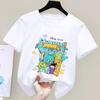 Мультфильм Disney Корпорация монстров. Печатная футболка для детей 2026 Лето Новая Уличная Хип-Хоп Повседневная с коротким рукавом Y2K Топ