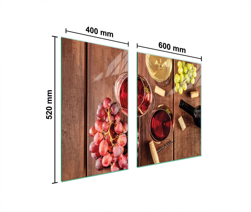 SZKLANA PŁYTA i DESKA DO KROJENIA 100x52 WINO