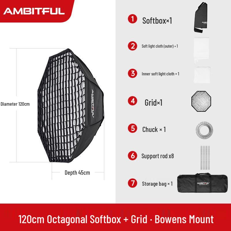 Мягкий бокс Ambitful с креплением Bowens и сотами для студийной вспышки
