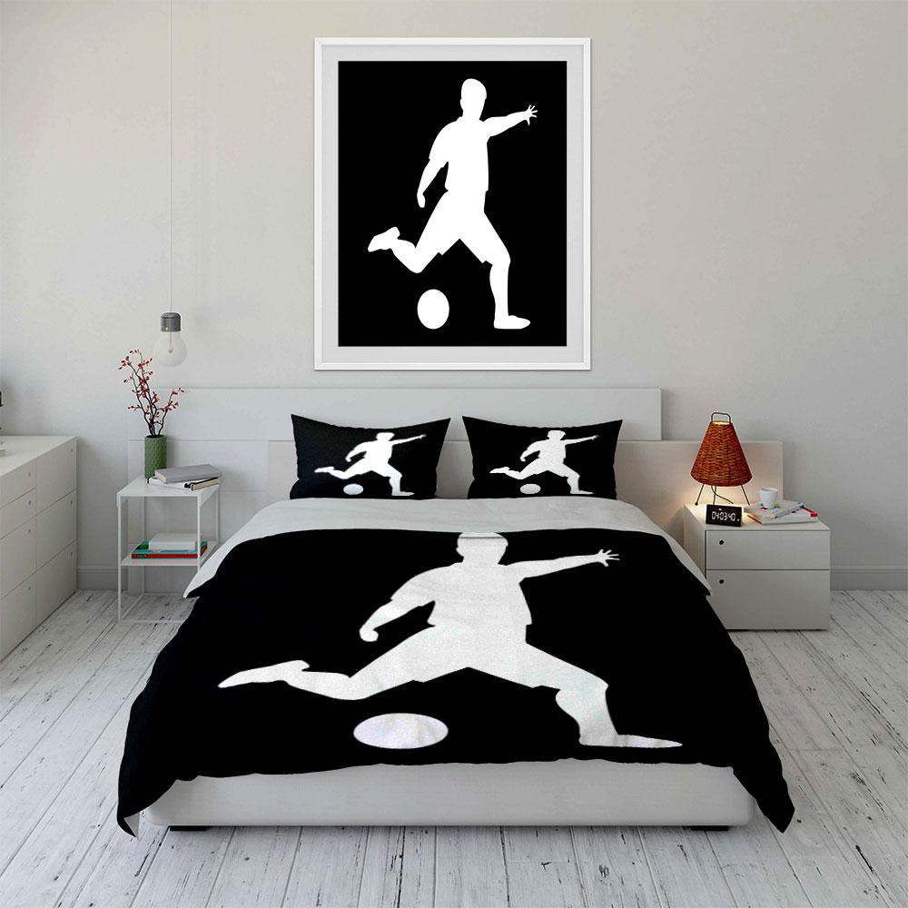 Soccer players with ball. Bedding sets Duvet cover sets Duvet covers Pillowcases(1 * Duvet Cover 2 * Pillowcases, without duvet insert)