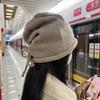 Drawstring Baggy Slouchy Beanie Bonnet For Women Autumn Winter Ear Keep Warm Skullies Cap Fashion Girl Kint Woolen Hat