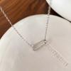 S999 Pure Silver Pin Diamond-Studded Necklace Female Japanese and Korean Clavicle Chain Fashion Sterling Silver Jeweleries Necklace