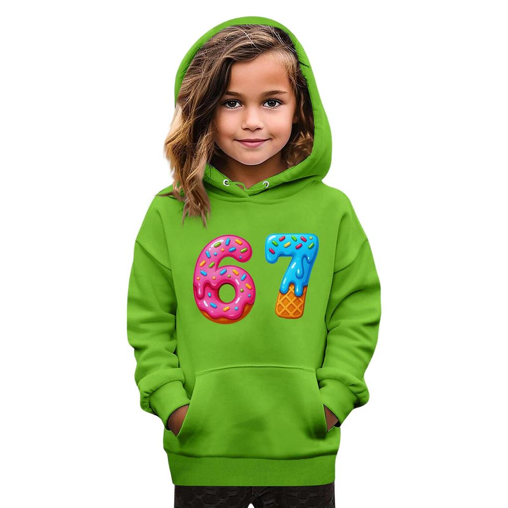 Kids' Fashion Printed Pullover Casual Long-Sleeve Crewneck Hoodie Top