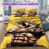 Anime JoJo Bizarre Exquisite 3D Print Bedding Set,Adventure Jotaro Kujo Duvet Cover Pillowcase for Teen Fans 2/3piece Set