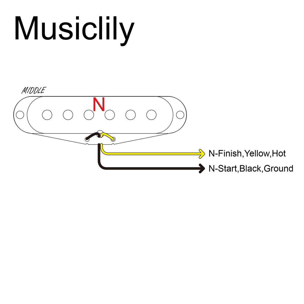 Musiclily Pro Staggered Alnico 2 Single Coil Middle for Stratocaster Electric Cream ST-FAT60S Pickup, PU, Guitars,