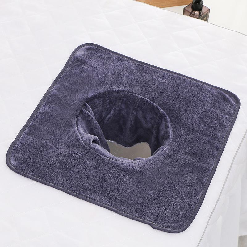 35*35cm Thickened Beauty SPA Massage Table Planking Face Towel with Hole Bed Bandana