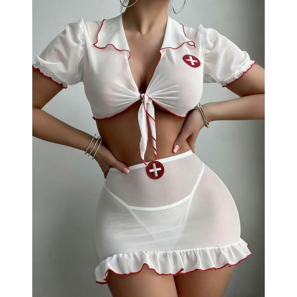 European and American erotic lingerie, plus size nurse uniform seduction cosplay cosplay sexy lingerie suit