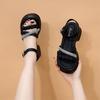 New Women's Sandals One-word Buckle Summer Sweet Fashion Thick-soled Non-slip and Thin Versatile Open-toed Shoes