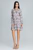Floral dress with a bow on the neckline - M599 size /