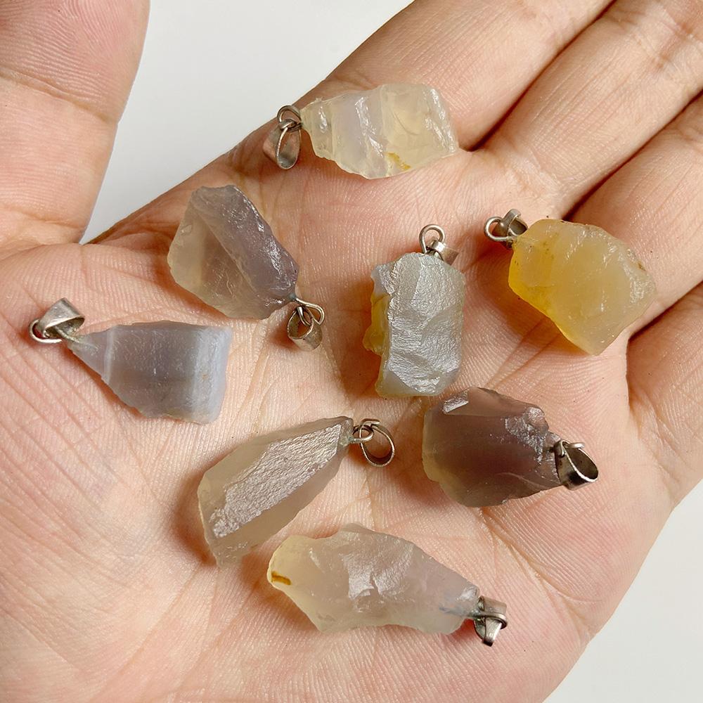 5pcs Irregular Raw Natural Stone Pendant Agates Quartz Crystal Pendant for Jewelry Making DIY Necklace Earrings Accessories