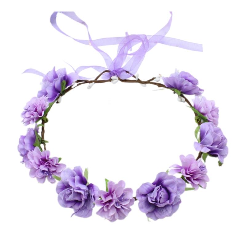 Цветочные повязки на голову Женские Венок из цветов для невесты Свадебный атрибут Цветочные гирлянды Венок Корона Венок для волос Цветочные повязки на голову