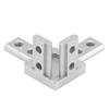Silver Aluminum Extrusion Profile with Screws Bracket Connector 3-Way European Standard End Corner