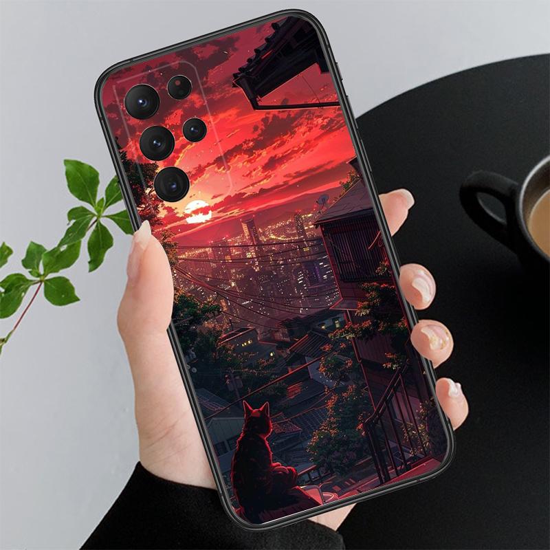 Милый Чехол для Телефона с Кошкой Для Samsung A55 A16 A56 A36 A35 A15 A53 A54 A33 A34 A25 A05S A52 A52S A14 A24 A26 A71