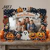 Double Sided Wooden Photo Holder Halloween Frame, Pumpkin Ghost Cat Cutout Picture Shape Ornament Holder, Double-sided Holiday Tabletop Decor for Home