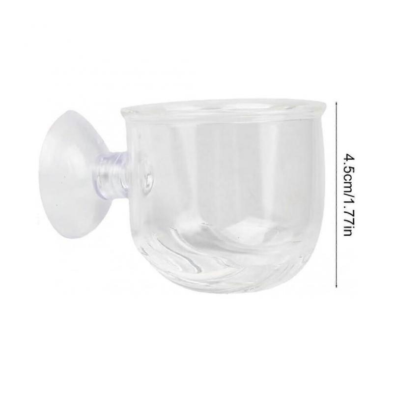 Aquarium Red Worm Fish Feeder Glass Plant Cup for Live Plants Strong Suction 45mm