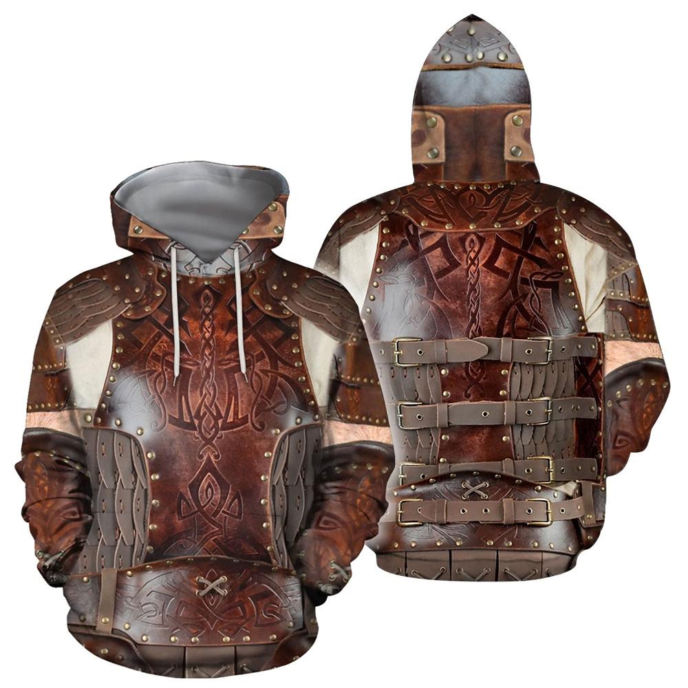 Vintage Hoodies Men'S Hoodie 3d Medieval Armor Print Pullover Oversized Men Clothing Tops Male Spring Fall Loose Vintage Clothes