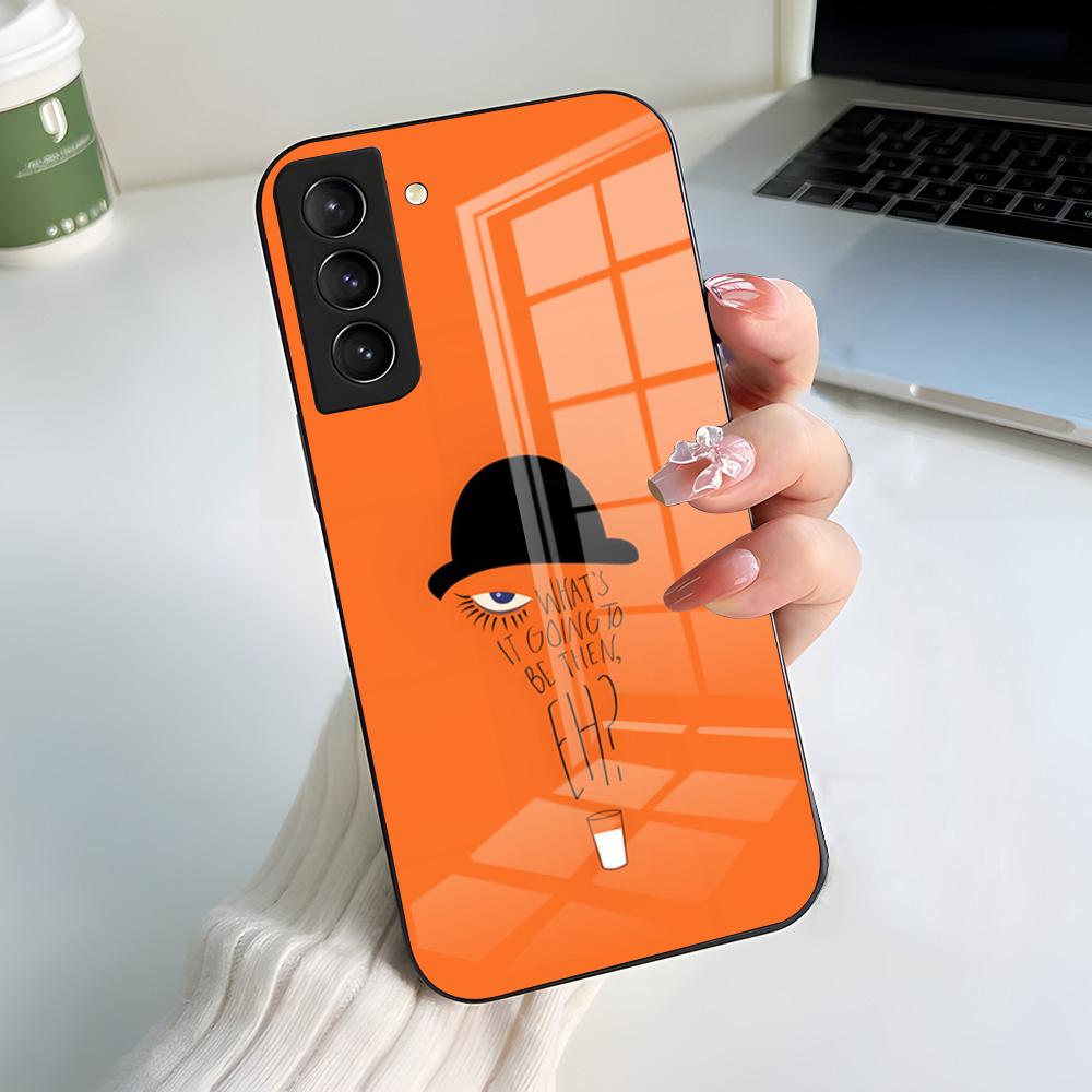 Чехол для телефона с изображением фильма «Заводной апельсин» для Samsung S26 S25 S24 FE S23 S22 S21 Plus S20 Ultra Note20Ultra Черная стеклянная крышка