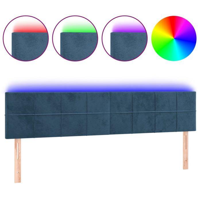 VidaXL LED Headboard Bedroom Furniture Double Bed Accessory Head of Bed Frame Interior Dark Blue 3121670