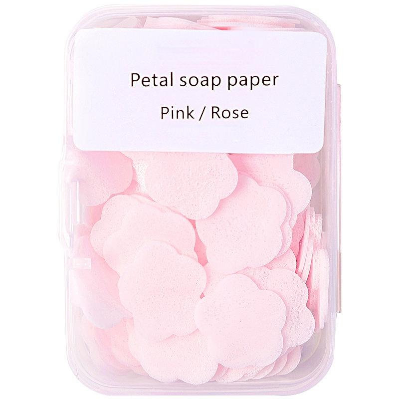 Petal Soap Paper Travel Portable Disposable Hand Soap Tablet Children Hand Washing Soap Paper Outdoor Flower-shaped Washing Soap