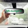 4Pcs Rearview Mirror Decal Set Hello Beautiful Letters Self Affirmations Reflective Pink Vinyl Car Stickers for Women