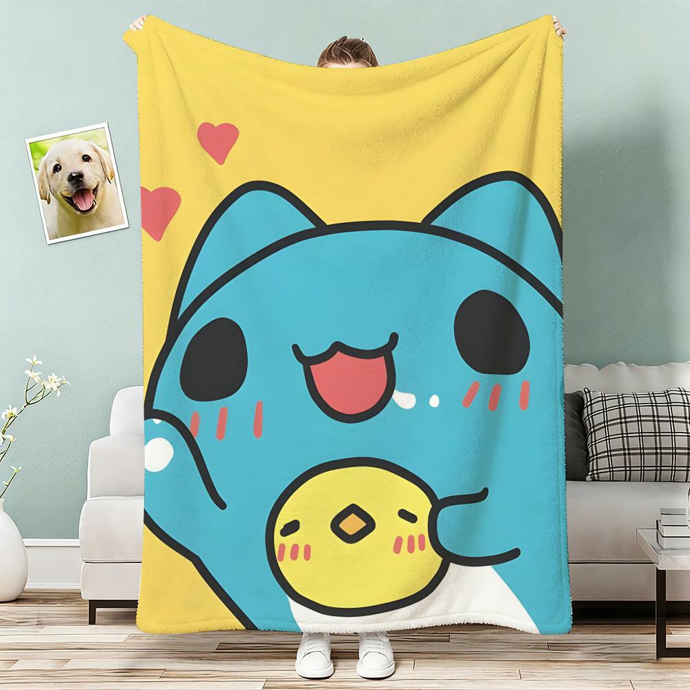 Cute BBugcat Capoo Throw Lightweight g Flannel Blanket Soft Skinfriendly for Summer Cooling