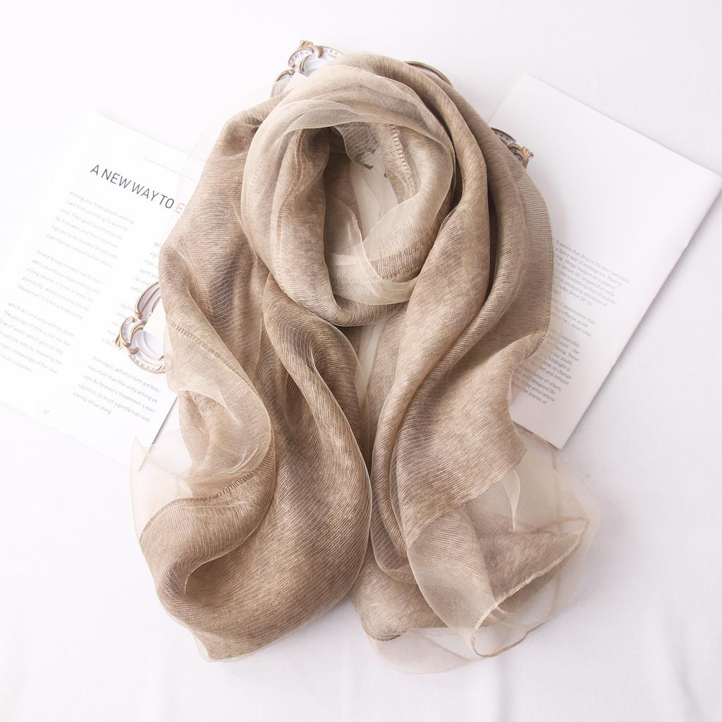 VREOVOR High-end Korean Version Double-layer Mohair Wool Silk Scarf Mulberry with Cheongsam Shawl Summer Outside Fashion Trend