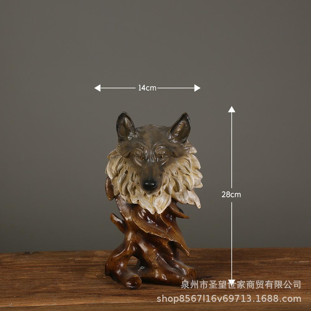 Имитация дерева Голова животного Смоляное украшение Дисплей Украшение Выставочная статуя Скульптура Статуэтка Фигурки Безделушки Поделки