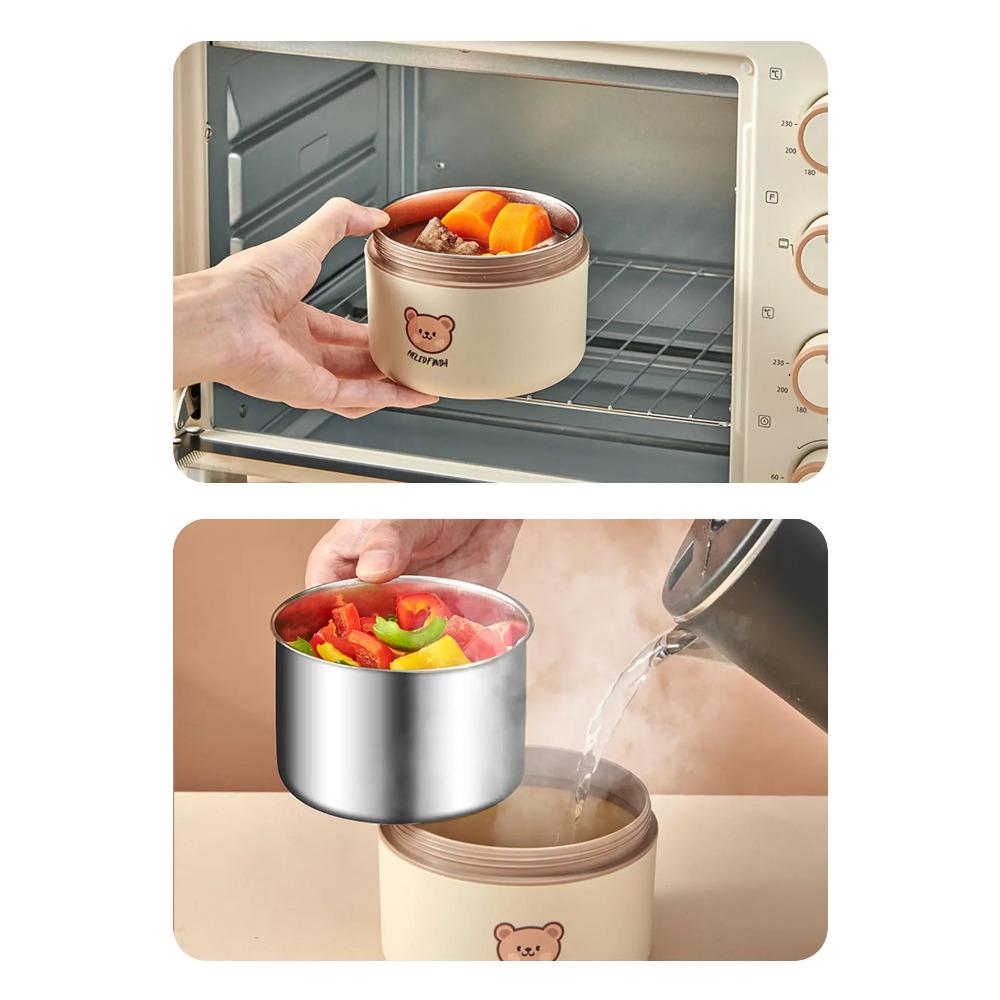 WORTHBUY Portable Lunch Box Set With Insulated Bag 18/8 Stainless Steel Thermal Food Container For Students  Aldults