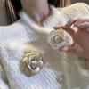 Cute Camellia Brooch Vintage Rhinestone Collar Pins Retro Flower Pin  Girl