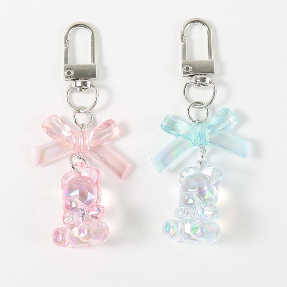 Candy Color Resin Gummy Bear Keychain Bag Decoration Lovely Bag Pendant  Bag Ornament