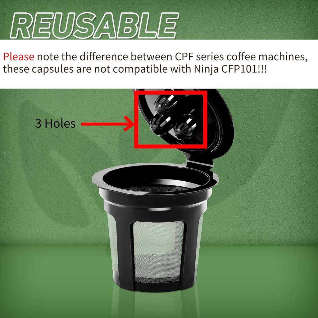 Reusable coffee capsules black 3PC