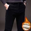 Зимние теплые вельветовые брюки мужские эластичные толстые эластичные брюки на талии из пуха брюки мужская одежда
