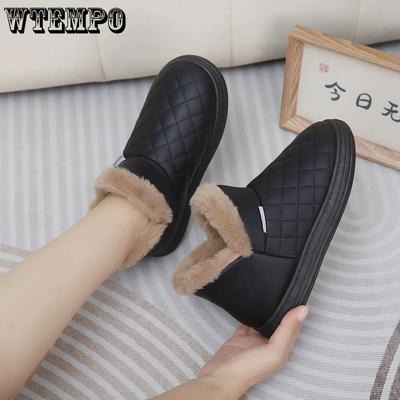 Большие размеры противоскользящие повседневные уличные ботинки на плоской подошве для зимы женские зимние утолщенные теплые хлопковые плюшевые короткие ботинки обувь