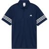 Simple Pullover Solid Color Small Logo Breathable Short Sleeve Polo Shirt Men Polo Shirts Navy-Blue IQ2963