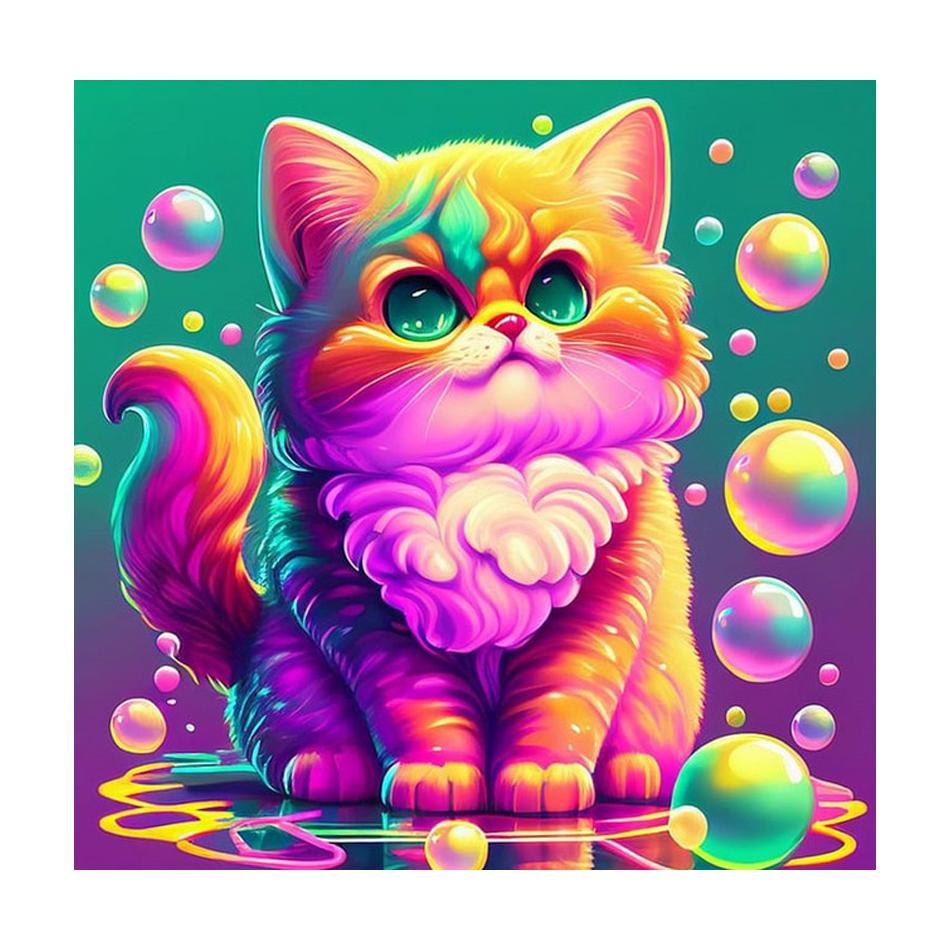 Frame Painting By Numbers Kits For Adults Colorful Cat Animals Starter Kit Picture By Numbers For Home Decoration 40x40