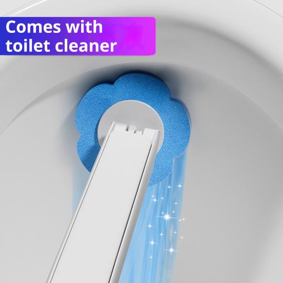 Одноразовая туалетная щетка со сменными насадками Настенный держатель Щетка для чистки с глубокими канавками Очиститель для ванной комнаты