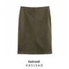 Spring 2025 Women's European & American Style Suede Midi Skirt