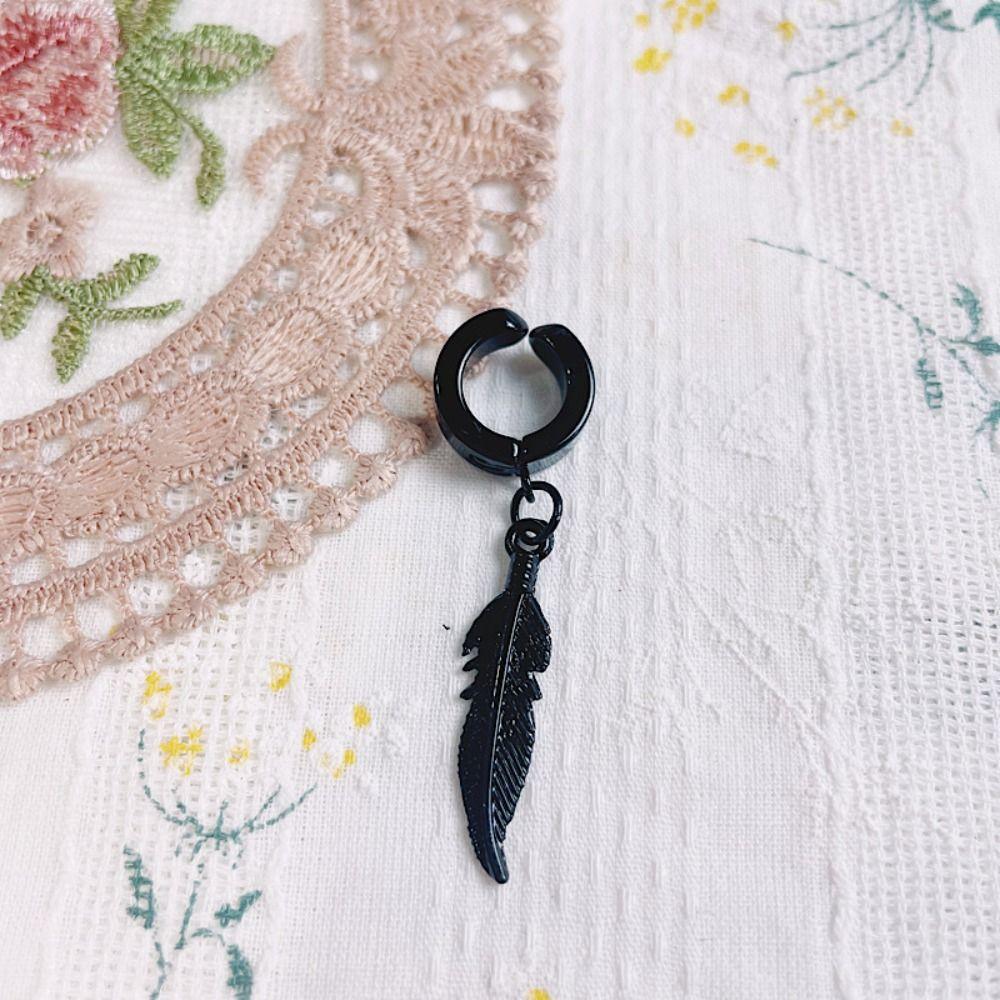 Hexagram Doll Stud Earrings Chain Black Plush Doll Earring Cotton Doll Accessories