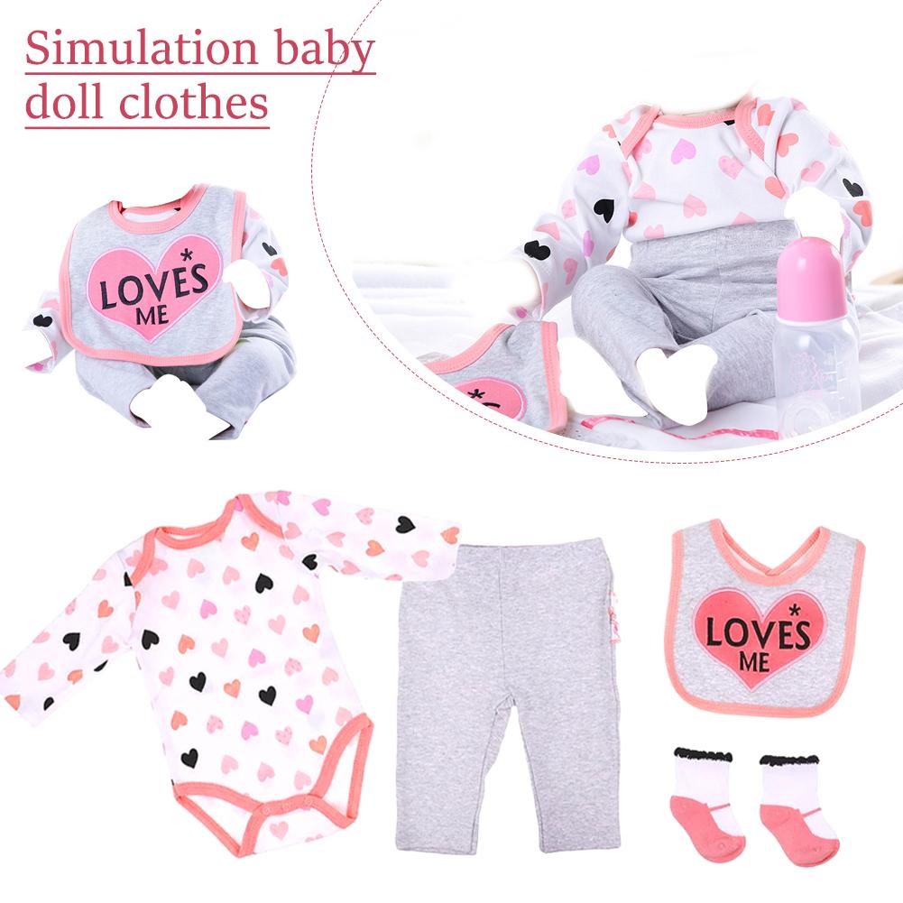 Одежда для куклы Reborn, игрушка, розовое сердце, наряд (Комбинезон 22''-23'' для девочек, штаны для кукол Reborn, одежда T6O9