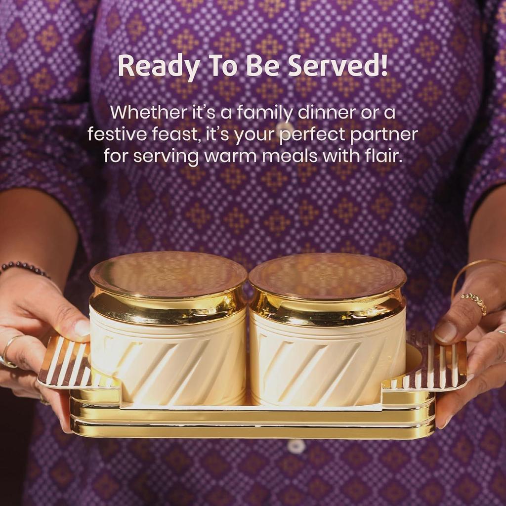 Tray Set with Lid & Serving Tray for Serving Sweets,Chips,Cookies Other Snacks -430ml,Elegance Ivory,Plastic ,27.2 X 11.5 X 8.5 Cm